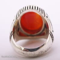 انگشتر عقیق مردانه اصل حکاکی شده با رکاب شیخ احمد RN-39