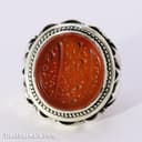 انگشتر عقیق یمنی مردانه اصل با رکاب شیخ احمد زنجانی کد RN-24