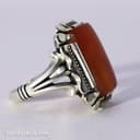 انگشتر مردانه عقیق سرخ کهنه هندی با رکاب مدل کمره کد RN-26