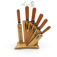 ست چاقوی آشپزخانه زنجان به همراه استند چوبی کد MS-14