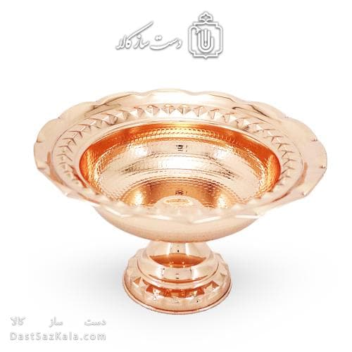 آجیل خوری مسی جدید پایه دار فضلی قطر 25 سانتیمتری کد AH-122