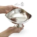 آجیل خوری مسی سفید روکش کروم مدل سه گوش 22 سانتی کد AH-29