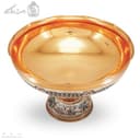 آجیل خوری مسی پایه دار الماس تراش نقره کوب کد MJ-129