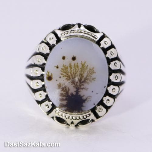 انگشتر نقره مردانه شجر اصل با رکاب ریخته تک درخت کد RN-20