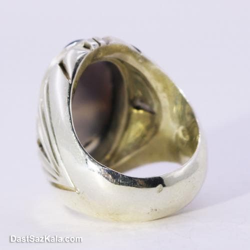 انگشتر نقره مردانه شجر با رکاب شیخ احمد مدل بوته درخت RN-16