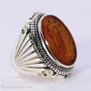 انگشتر عقیق یمنی اصل مردانه با رکاب شیخ احمد زنجانی کد RN-22