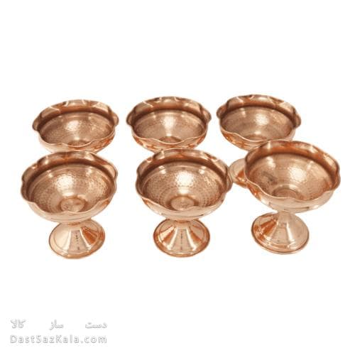 ست هفت سین و بستنی خوری مسی زنجان قطر 10سانتی 6 تایی AH-60