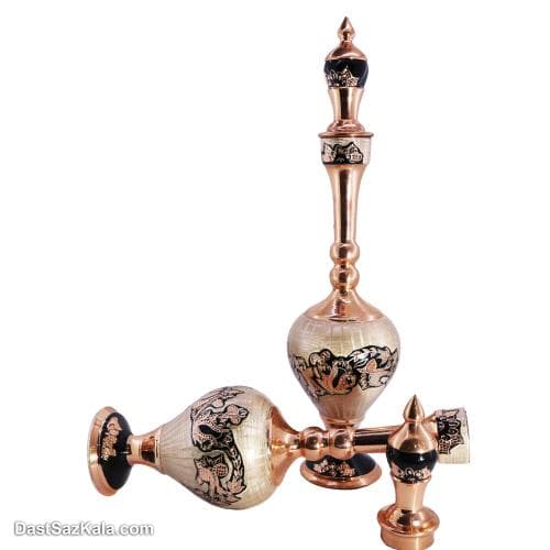 شربت خوری مسی الماس تراش نقره کوبی 40 سانتی 2 عددی کد MJ-99