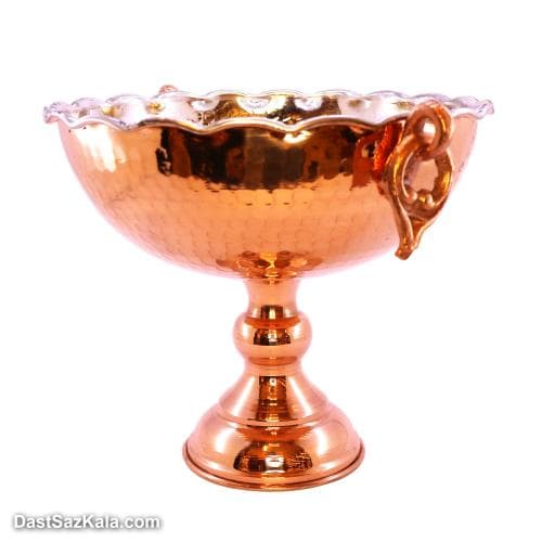 میوه خوری پایه دار مسی بزرگ زنجان سایز 4 کد SHH-78