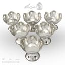 ست هفت سین و بستنی خوری مسی سفید مدل ستاره ای 6 تایی AH-62