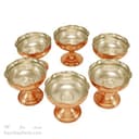 ست هفت سین و بستنی خوری مسی پایه دار 10سانتی 6 تایی AH-58