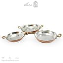 سرویس ماهیتابه مسی زنجان دسته برنجی مجموعه 3 عددی کد AH-159