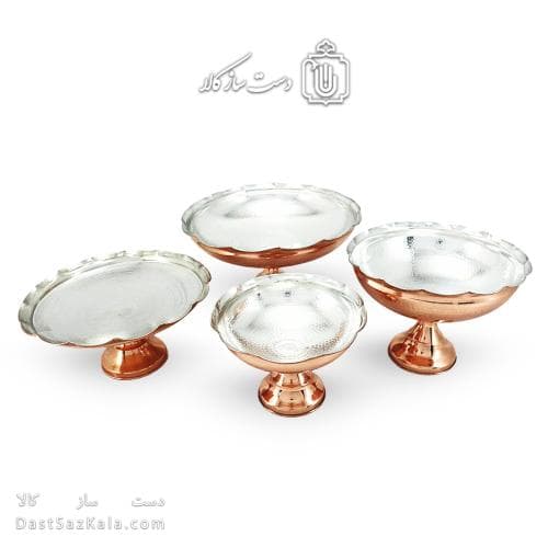 سرویس پذیرایی مسی زنجان مدل خورشیدی مجموعه 4 عددی کد AAS-10