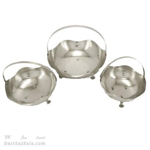 سرویس پذیرایی مسی سفید دسته دار نانو شده 3 تیکه کد AH-96