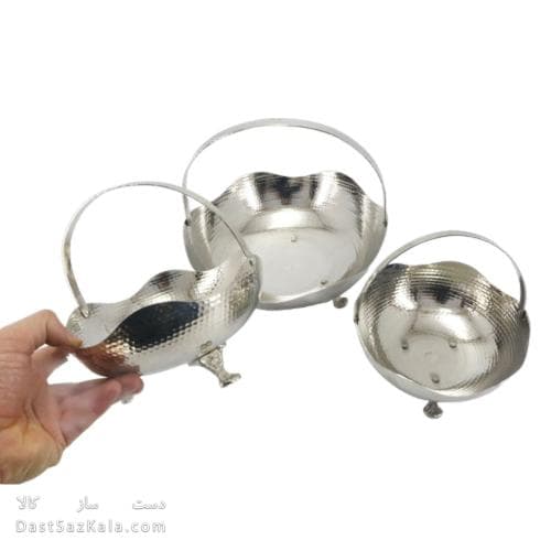 سرویس پذیرایی مسی سفید دسته دار نانو شده 3 تیکه کد AH-96