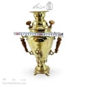 سماور برنجی ذغالی 1.5 لیتری مدل آینه ای کد AH-152