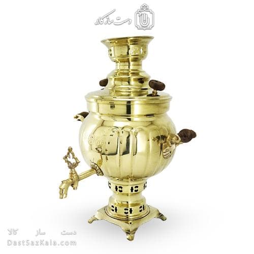 سماور برنجی زغالی آینه ای زنجان 6 لیتری کد AH-145