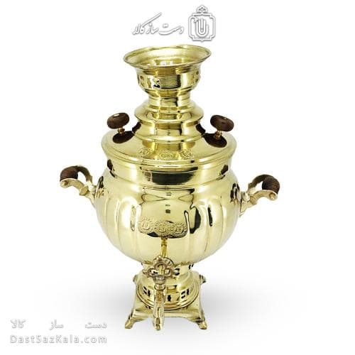 سماور برنجی زغالی آینه ای زنجان 6 لیتری کد AH-145