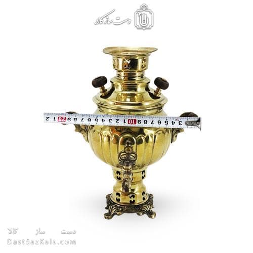 سماور ذغالی برنجی 1 لیتری مدل آینه ای کد AH-150