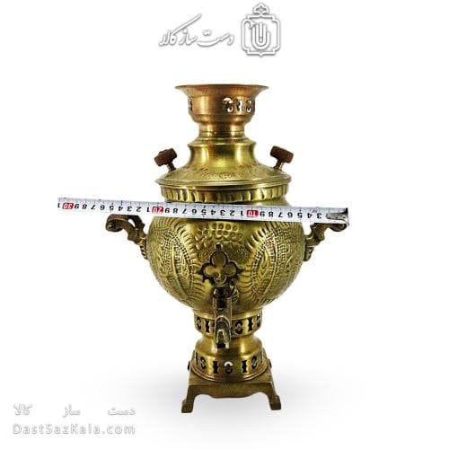 سماور زغالی برنجی آنتیک مدل هخامنشی 3 لیتری کد AH-135