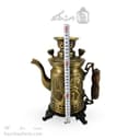 سماور زغالی شکاری برنجی آنتیک 1.5 لیتری کد AH-136