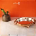 سینی مسی پایه دار زنجان سایز 2 دسته دار کد PA-41