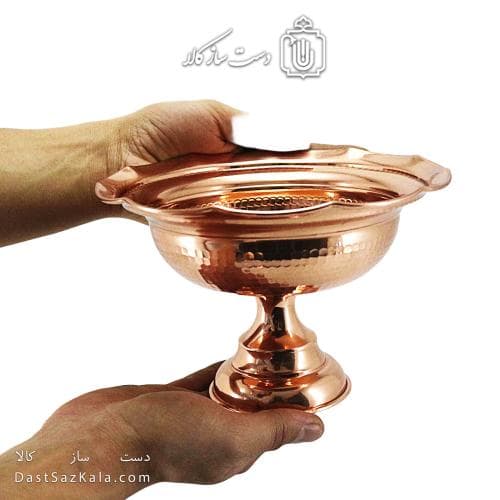 شکلات خوری مسی پایه دار زنجان به قطر 20 سانتیمتری کد AH-128