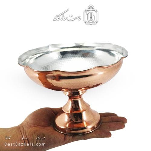 شکلات خوری مسی پایه دار زنجان مدل خورشیدی کد AAS-15