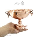 شکلات خوری مسی پایه دار مدل گوشواره ای قطر 15 سانتی کد AH-49