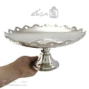 شیرینی خوری مسی پایه دار سفید مدل ستاره ای 28 سانتی کد AH-38