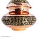 قندان مسی خاتم کاری شده مدل دخلی مشکی کد MJ-70