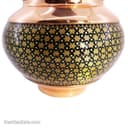 قندان مسی خاتم کاری مدل سیبی سایز 27 مشکی کد MJ-68