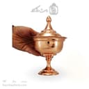 قندان مسی درب دار پایه دار 21 سانتی کد HSH-13