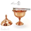 قندان مسی درب دار پایه دار 21 سانتی کد HSH-13