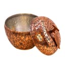 قندان مسی طرح سیب قلم کاری شده سایز بزرگ 6 سانتی کد SSH-43