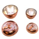 قندان مسی زنجان طرح سیب قلم کاری شده مجموعه 2 عددی کد SSH-46