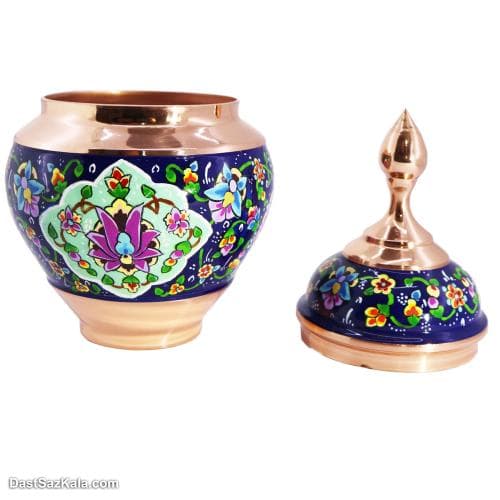 قندان مسی طرح سیب مدل پرداز نانو شده 17 سانتی کد MJ-13