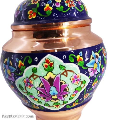 قندان مسی طرح سیب مدل پرداز نانو شده 17 سانتی کد MJ-13