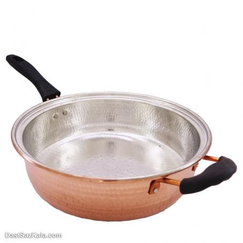 ماهیتابه مسی بزرگ زنجان دسته دار سایز 4 کد PA-29