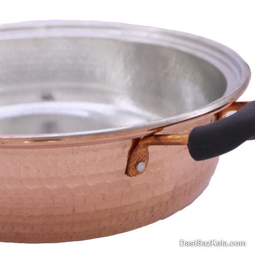 ماهیتابه مسی بزرگ زنجان دسته دار سایز 4 کد PA-29