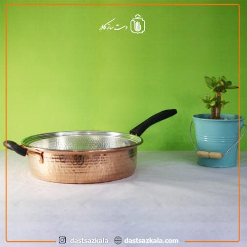 ماهیتابه مسی بزرگ زنجان دسته دار سایز 4 کد PA-29