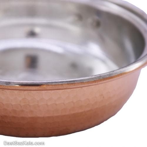 ماهیتابه مسی کوچک زنجان دسته دار سایز 2 کد PA-26