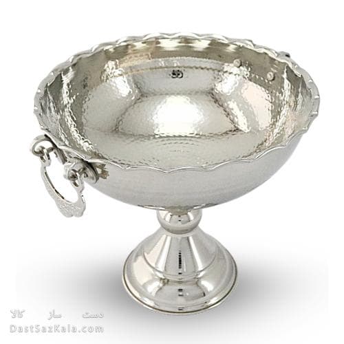 میوه خوری مسی سفید بزرگ مدل گوشواره ای قطر 27 سانتی کد AH-57