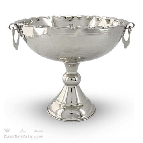 میوه خوری مسی سفید بزرگ مدل گوشواره ای قطر 27 سانتی کد AH-57