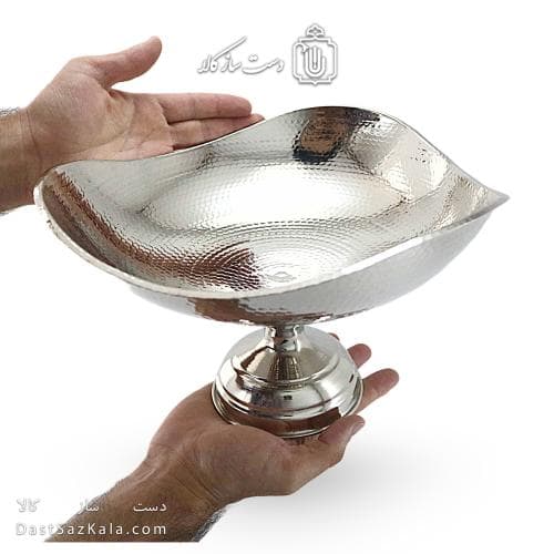 میوه خوری مسی سفید زنجان مدل سه گوش نانو شده 28 سانتی AH-31