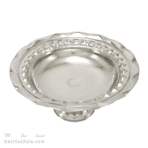 میوه خوری مسی سفید پایه دار جدید قطر 32 سانتیمتری کد AH-71