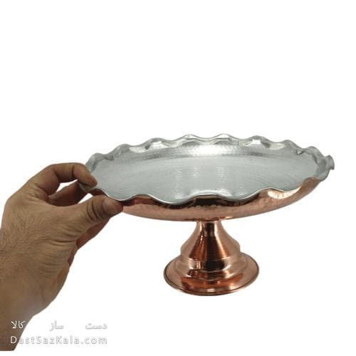 میوه خوری مسی پایه دار چکشی قطر 28 سانتیمتری کد AH-101