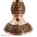 چراغ گرد سوز مسی خاتم کاری شده 25 سانتی 2 عددی کد MJ-96