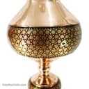 چراغ گرد سوز مسی خاتم کاری شده طرح ناصر الدین شاه کد MJ-113