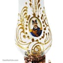 چراغ گرد سوز مسی خاتم کاری شده طرح ناصر الدین شاه کد MJ-113